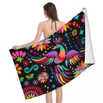 Quick Drying Microfiber Beach Bath Towel Super Soft Colorful Embroidery Sports Bathroom Towels W40*H60(CM) beige
