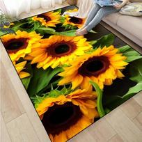 3D Saulėgrąžų Kilimas Neslystantis Grindų Kilimėlis Miegamojo Svetainės Didelio Ploto Kilimai Namų Dekoras Gėlėtas Durų Kilimėlis Įėjimo Kilimėlis Tapis Salon 40x60cm orange