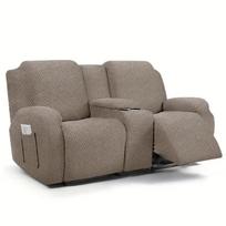 2Seater Soft Recliner Sofa Covers Anti-Dirty Elastic Removable Armchair Slipcover Furniture Protector Decor For Living Room Home gray