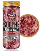 Yogafy Soothe Rose Epsom Salt Crystals For Bath With Epsom Salt, Pink Salt And Rose Petals - Relaxtion And Aromatherapy | 250G black