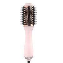 LISARPO Professional Blowout Hair Dryer Brush Dryer and Volumize Hot Air Brush for Women Curling Irons Styler Electric Brushes UK Plug rožinė