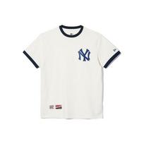 New Era X MLB New York Yankees Round Neck Logo Embroidered Summer American Short Sleeve T-Shirt Unisex T-Shirts 11929727 XXL black