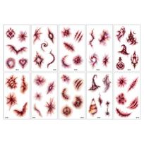 Waterproof Realistic Bruise Scar Temporary Tattoos 10 Sheets for Halloween Party Cosplay Prank Makeup Use A3 white