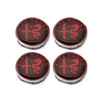 4 vnt. 60 mm automobilio ratlankio centrinis dangtelis Ženklelis Ratlankio dangtelis Alfa Romeo Giulia 147 156 159 Mito Stelvio Sportiva Giulietta GT CVQ1 For Alfa Romeo raudona