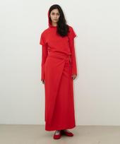 PROVO Cotton Wrap Skirt / Red red