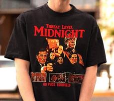 The Office Threat Level Midnight Shirt – Michael Scott Shirt,Sitcom Tee,Goldenface,Prison Mike Tshirt 3XL brown