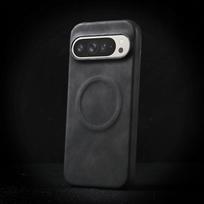Tinka „Google Pixel 8A“ telefonui, kuris maloniai jaučiasi prie odos, ožkos formos magnetinio siurbimo telefono dėklas, 9proXL odinis apsauginis dėklas. Pixel 8 juoda