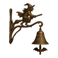 Judesio jutikliai Metaliniai šluotos Raganos Durų skambutis Magijos mikstūros Garsas Šviesa Helovino vakarėlio dekoracija black
