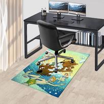 Scooby-Doo biuro kėdės kilimėlis namų biuro stalui, grindų apsauga, neslystantys virtuvės kilimėliai, mielas animacinių filmų dekoras 60cm by 90cm black