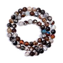 6/8/10mm Natural Stone Brown Blue Fire Agates Beads Round Loose Beads For Jewelry Making DIY Crafts Bracelet Necklace Supplies gray