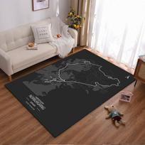 Nürburgring Track Map for Car Racing Enthusiasts Rug Suitable for use as an anti-slip game mat for living room and bedroom sofas 40x60cm( 15x23in ) white
