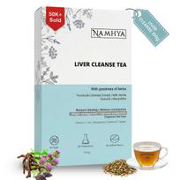 Namhya Herbal Liver Detox Tea | Fatty Liver Support Ayurvedic Blend with Milk Thistle & Harad | Helps Liver Cleansing, Digestion, Metabolism & Toxin white