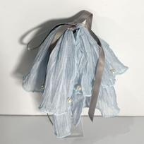 Retro Chiffon Hair Grab Sweet Hair Accessory Headwear Pleated Bow Hair Claw  Holiday Style mėlyna