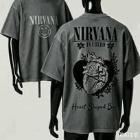Nirvana For Fan Gift Tshirt Unisex Unisex Harajuku Oversized Unisex Short Sleeve Streetwear High Quality Couples Comfortable Tee S gray