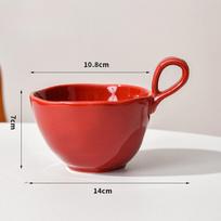 Minimalistinė rankenėlė Kavos puodelis Latte Avižinių dribsnių Pusryčių puodelis Vienspalvis puodelis Trumpas tvirtas Didelė burna Nordic puodelis Keraminis 300ml