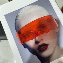 Cyberpunk Sunglasses  Colorful Fashion Goggles Punk Style Festival Eyewear Brand Design UV400 Shades for Men Women red
