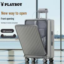 Playboy Front-Opening Multi-Function Spinner Luggage 20 inches sidabras