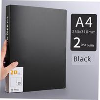 2 Ring Binder Loose-Leaf Binder A4 3 Holes Folder Looseleaf File Folder [Two Holes] Classic Black/2 Pieces gray