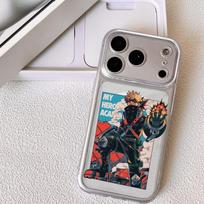 Anime B-Bakugo Katsuki Phone Case For iPhone 17 16 15 14 13 12 Pro Max Plus With Magnetic Crystal Clear Case Wireless Charge iPhone 13 Pro gray