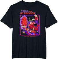 Steven Rhodes Cat Dimension Portal Retro Dark Humor Artist T-Shirt New Spring/Summer Arrivals Regular Fit Casual S įvairiaspalvis