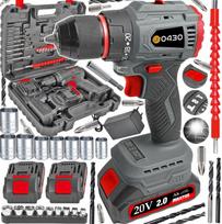 Akmens gręžtuvas HAMMER, bešepetėlinis, 20V, 2 akumuliatoriai, MP0430