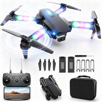Dronas su kamera E99, sulankstomas, LED, WiFi FPV, dviguba kamera, 2 baterijos 1800mAh