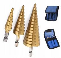 Grąžtų rinkinys metalo, medžio, plastiko lakštams, 4–32 mm, laiptiniai
