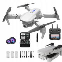 Dronas WiFi, 2 kameros, LED, HD 4K, 100 m, su 3 baterijomis 1800mAh