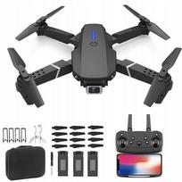 Dronas su 4K HD dvejomis kameromis, valdomas nuotoliniu pultu, RC, WiFi, 100 m, 3 baterijos
