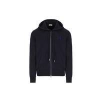 Moncler FW22 Solid Color Logo Embroidered Zip-Up Hoodie Men hoodies Blue 8G00052809KR778 M black