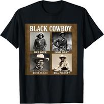 Black Cowboy Western Rodeo Melanin Black History Texas Retro unisex T-Shirt S įvairiaspalvis