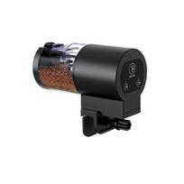 Automatinis žuvų tiektuvas akvariumui, 100 ml talpos, automatinis žuvų tiektuvas, lengvai nustatomas, su baterija black