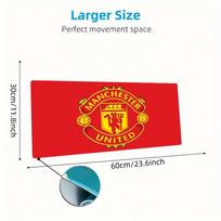 Manchester United FC Mouse Pad, Large Gaming Desk Mat, Non-slip XXL Mousepad for Laptop & Tablet, Mini PC Playmat with Stitched Edges 30cmx60cm(11.8x23.6inch) yellow