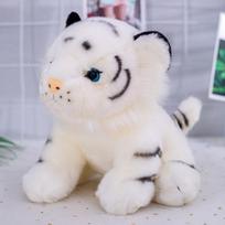 Simuliuotas tigro pliušinis žaislas Sibiro tigras didelė lėlė vaikiška pagalvė-lėlė zoologijos sodo dovana 13cm balta