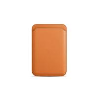 Leather Magsafe Wallet Magnetic Case For Iphone 16 15 12 13 14 Pro Max Samsung S24 Ultra Magnet Card Holder Phone Bag Cover oranžinė