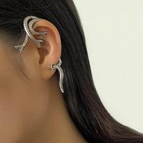 1PC Goth Fairy Demon Elf Wing Ear Cuff No Piercing Earrings for Women Retro Irregular Dark Ear Clips Halloween Jewelry Gift New black