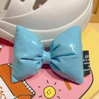 1Set Multiple Colors Bow Shoe Accessories Fashion Elegant Shoe Charms For All-match Vintage Shoe Buckle Decorations Cute Bowtie mėlyna
