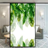 Statiškai prilimpanti privatumo langų plėvelė Dekoratyviniai augalai Langų apmušalai Stiklinis lango lipdukas namams (as the picture,40x60cm WxH) green