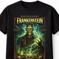Frankenstein T Shirt Lab Classic Monster Horror Tee Unisex Black S5XL 3XL black