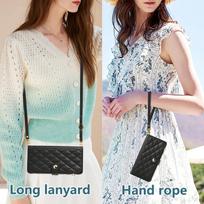 Suitable for Samsung Z Fold7 mobile phone leather case Fold5 rhombus small fragrant zipper wallet diagonal span portable rope samsung z fold6
