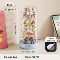 Transparent Rotating Box Display Box - Multi-Layer Large Capacity Storage With Cover, Desktop Shelf For Hand Models beige