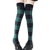 Women Plaids Thigh High Stockings Over the Knee Socks Nylon Stockings Valentine's Day Gifts Halloween Cosplay Costume raudona
