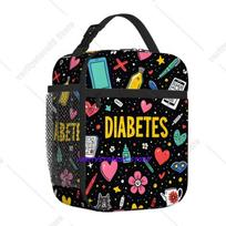Diabeto supratimo pietų dėžutė Daugkartinė Oksfordo Bento krepšio rankinė Nešiojama terminė pietų krepšio rankinė suaugusiems Vaikams Darbui Mokyklai Iškylai One Size black
