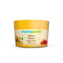 Mamaearth Ubtan Detan veido kaukė su ciberžole ir šafranu normaliai ir riebiai odai, 200 g | Natūrali, kaip namų gamybos tekstūra | Akimirksniu sumažina įdegį, suteikia spindesio beige