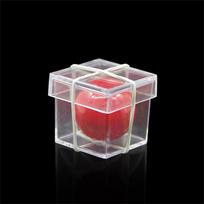Funny Illusion Magic Clear Ball Through Box Gimmick Props Magic Props Ball Penetrate Box Plastic Mentalism Magic Tricks Close Up raudona