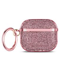 Crystal For Apple Airpods Pro 3/Pro 2/Pro/4/3/2 Glitter Rhinestone Case Bling Diamond Hard Protective Bluetooth Earphone Bag for airpods 2 rožinė