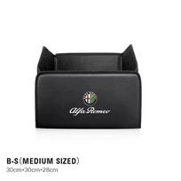 Automobilio bagažinės odinė laikymo dėžė Sulankstoma automobilio organizatoriaus krepšys Alfa Romeo Giulietta Mito 159 Giulia Stelvio 156 147 Tonale Brera HU6 black