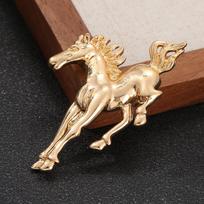 Retro Zodiako Bėgantis Arklys Sagė: Trijų spalvų emalio segtuko aksesuaras vyrams brown