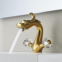 Gold Dragon Bathroom Faucet Brass Bathroom Basin Faucet Cold Hot Water Mixer Sink Tap Double Handle Deck Mounted  Lavotory Tap beige