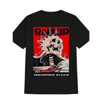 European Size Rancid Punk Rock Skeleton Mohawked Skull Drag Race Englishtown T-Shirt -Vintage-Inspired Black Crew Neck Tee,Breathable Short Sleeve Top S juoda